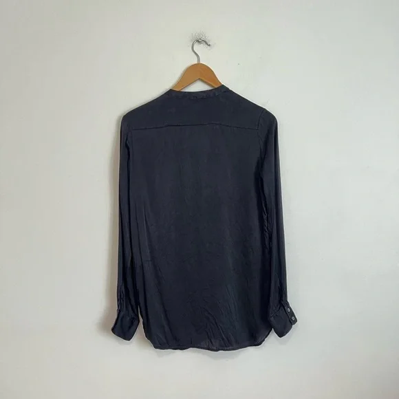 Black Silk Button Down Top - Picture 7 of 7